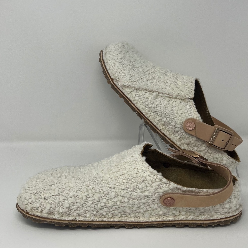 BIRKENSTOCK Lutry Bouclé Clog Eggshell Size 40 NEW Convertible Strap Cork Footbe